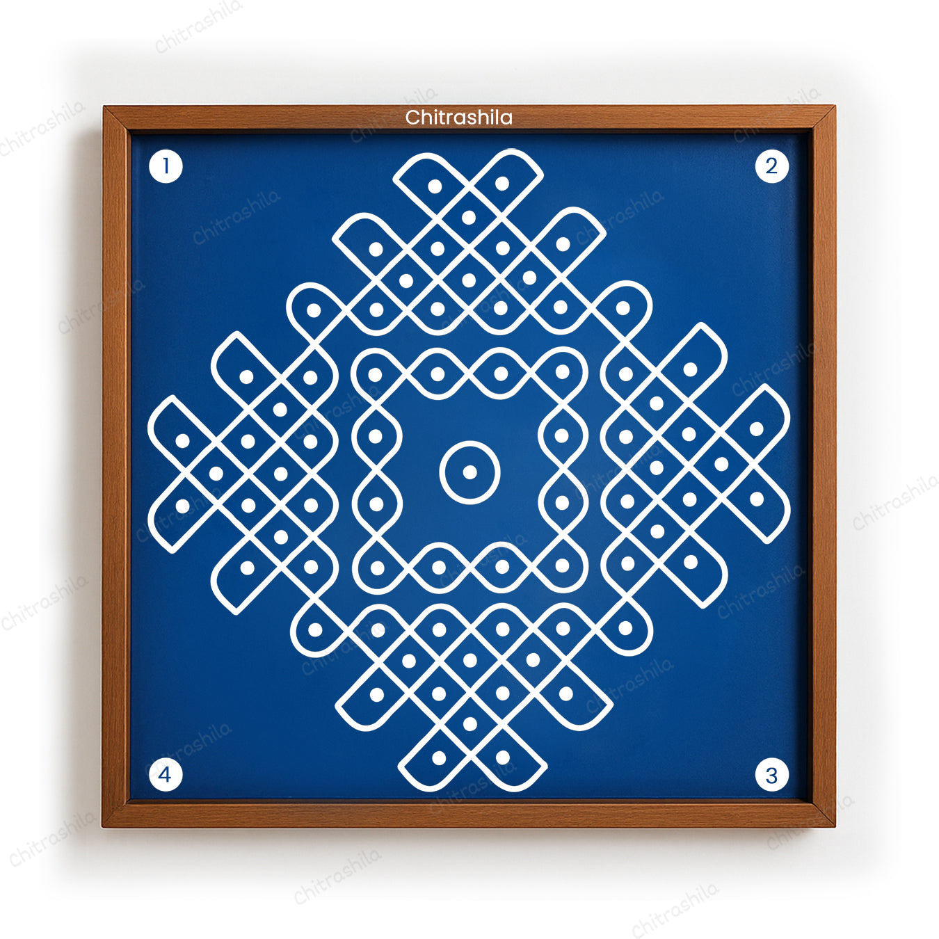Kolam Dot Wooden Rangoli Stencil 10x10 Inches (WS-70)