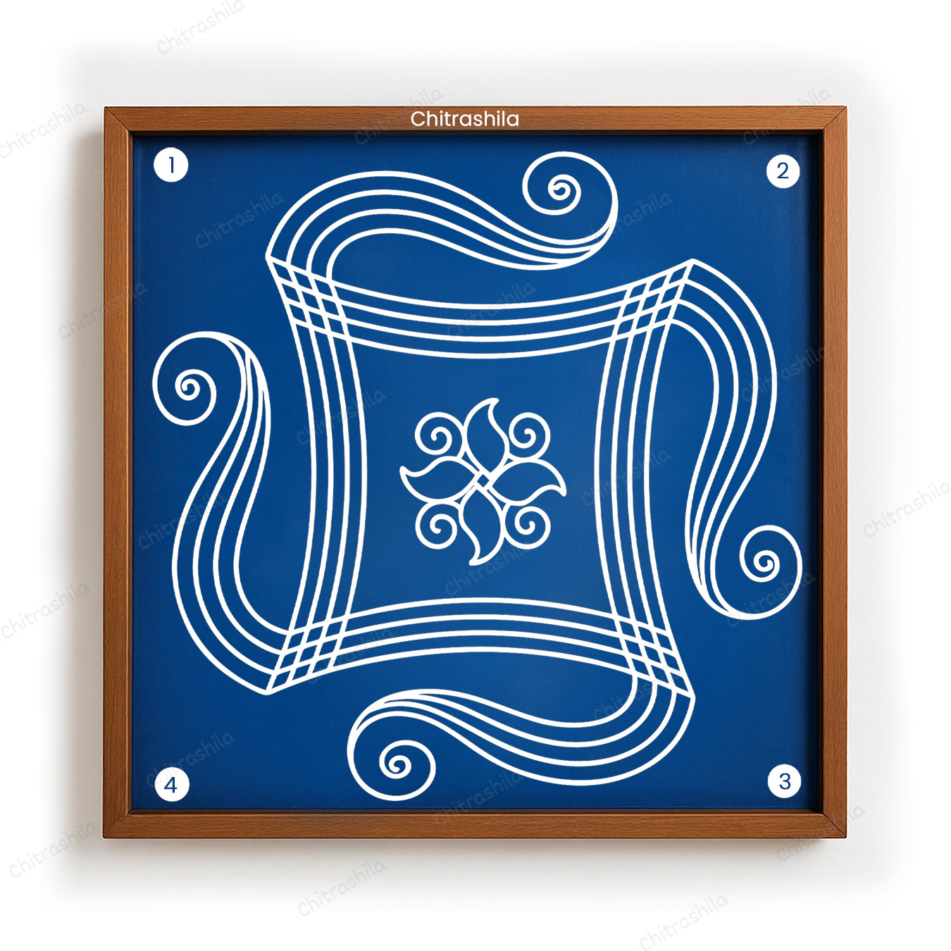 Iyengar Padi Kolam Wooden Rangoli Stencil 10x10 Inches (WS-78)