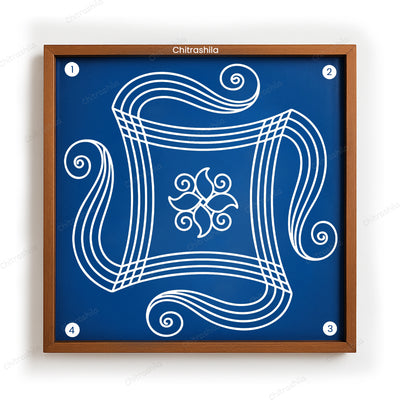 Iyengar Padi Kolam Wooden Rangoli Stencil 10x10 Inches (WS-78)