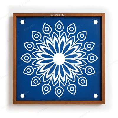 CHITRASHILA® Feather Leaf Flower Design Rangoli Stencil 10x10 Inches (WS‑29)