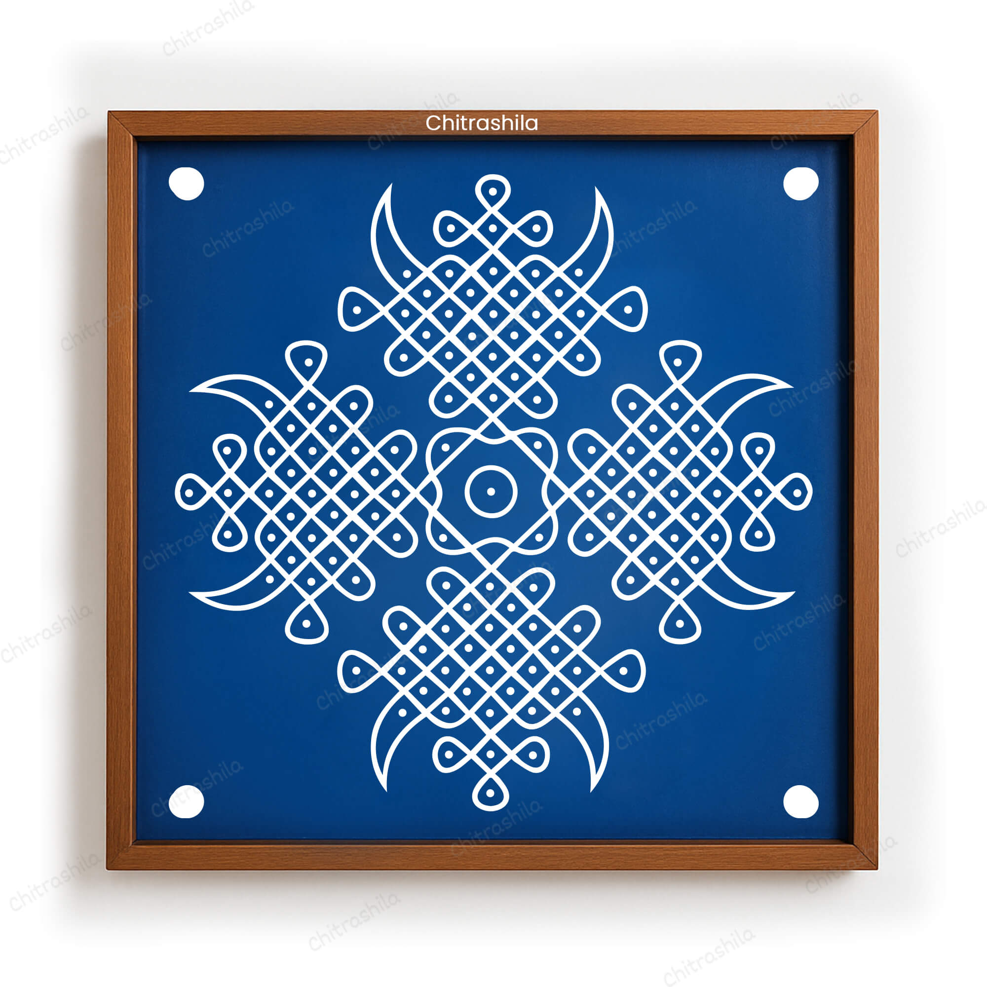 CHITRASHILA® Kambi Kolam Line Design Rangoli Stencil 10x10 Inches (WS‑20)