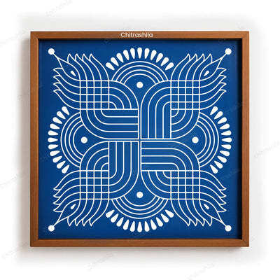 CHITRASHILA® Padi Lotus Kolam Rangoli Stencil 10x10 Inches (WS‑24)