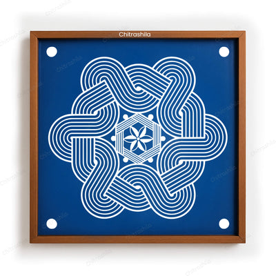 CHITRASHILA® Twisted Kolam Pattern Rangoli Stencil 10x10 Inches (WS‑18)