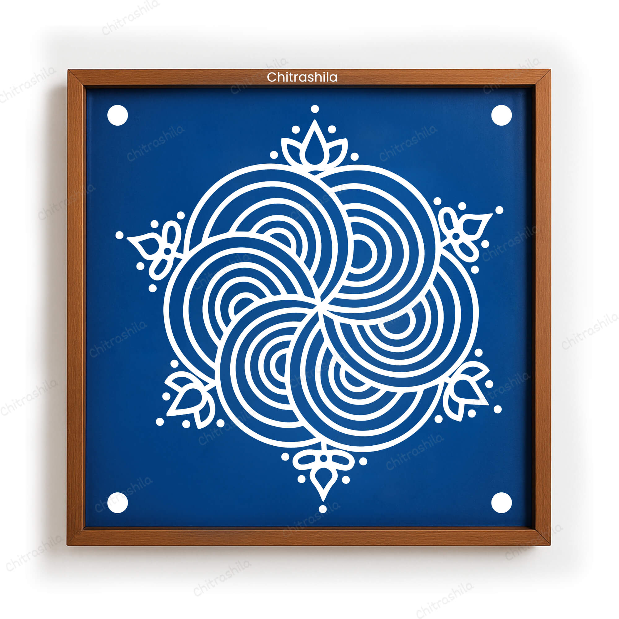 CHITRASHILA® Semi-Circle Geometric Wooden Rangoli Stencil 10x10 Inches (WS‑37)