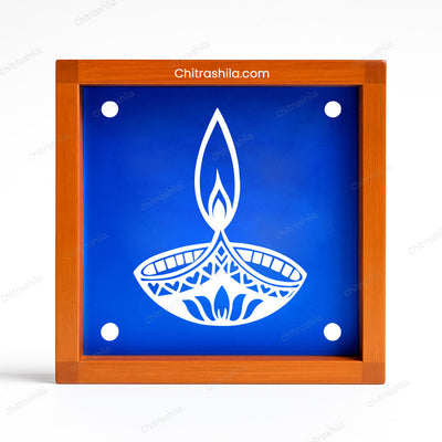CHITRASHILA® Creative Diya Wooden Rangoli Stencil 5x5 Inches (WA-19)