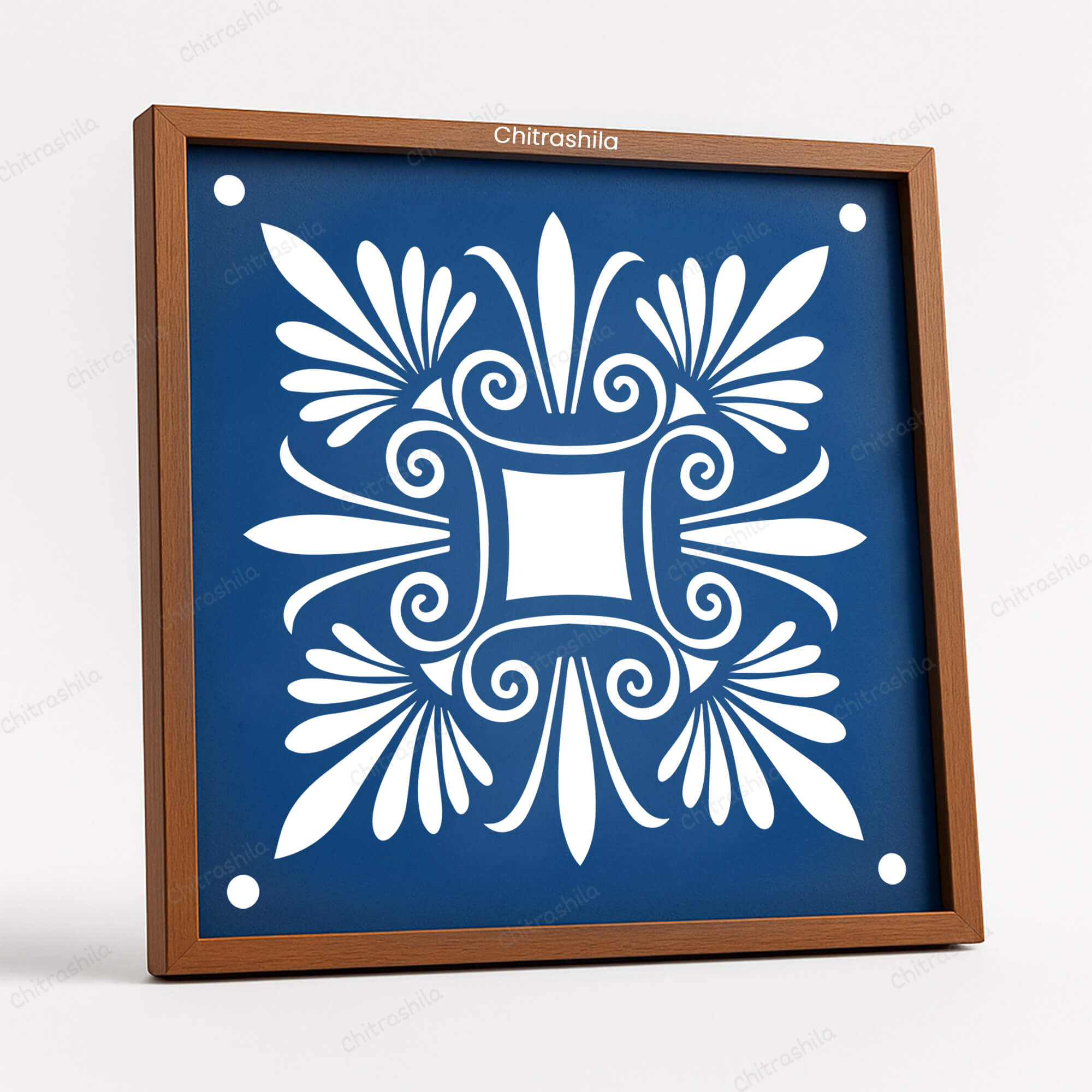 CHITRASHILA® Sanskarbharti Square Rangoli Stencil 10x10 Inches (WS‑16)