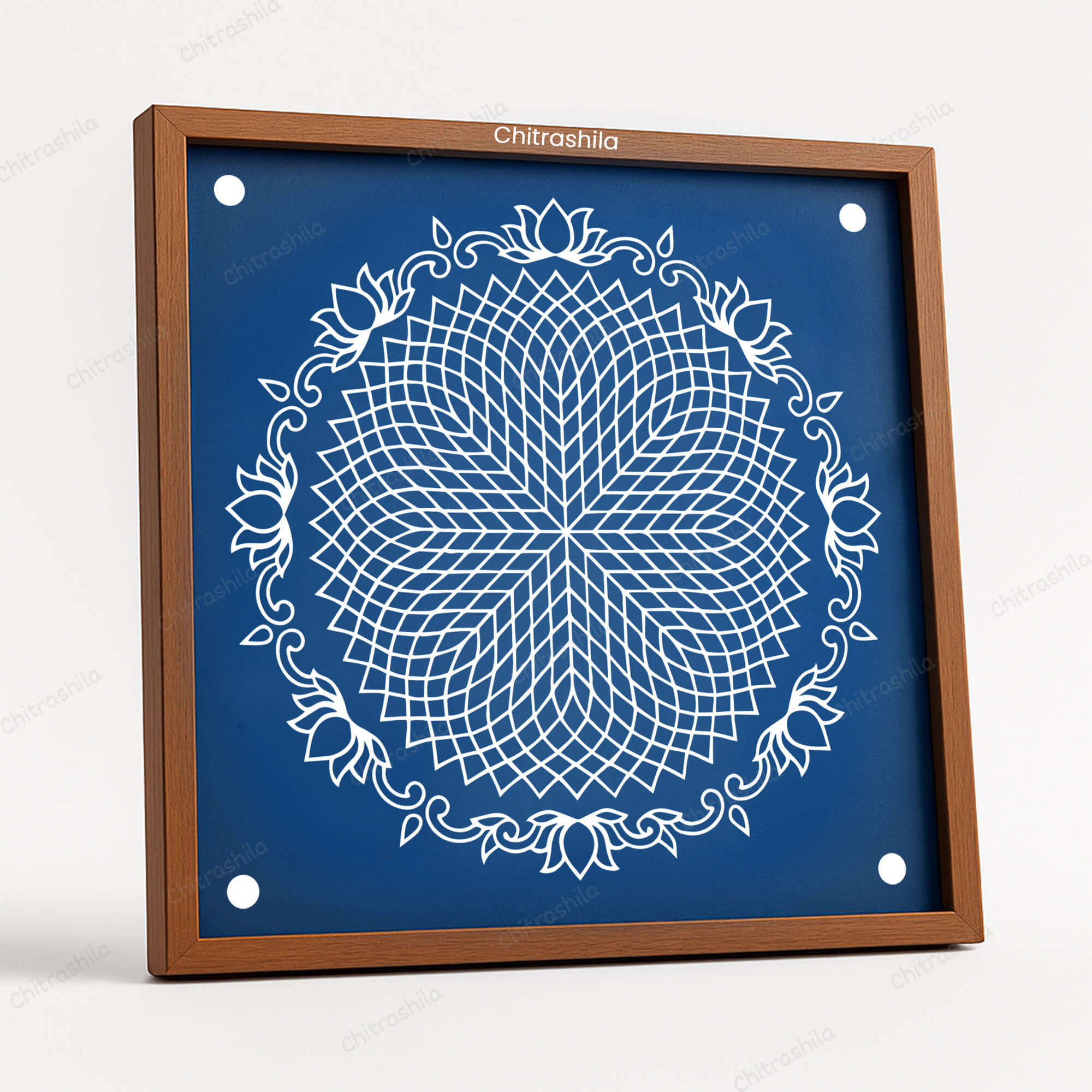 CHITRASHILA® Sahasradala Padma with Lotus Border Rangoli Stencil 10x10 Inches (WS‑28)