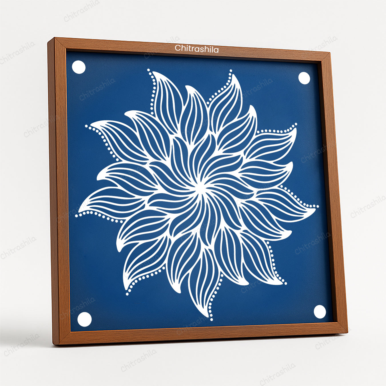 Sunflower Floral Burst Rangoli Stencil - Reusable Design (WS-92)