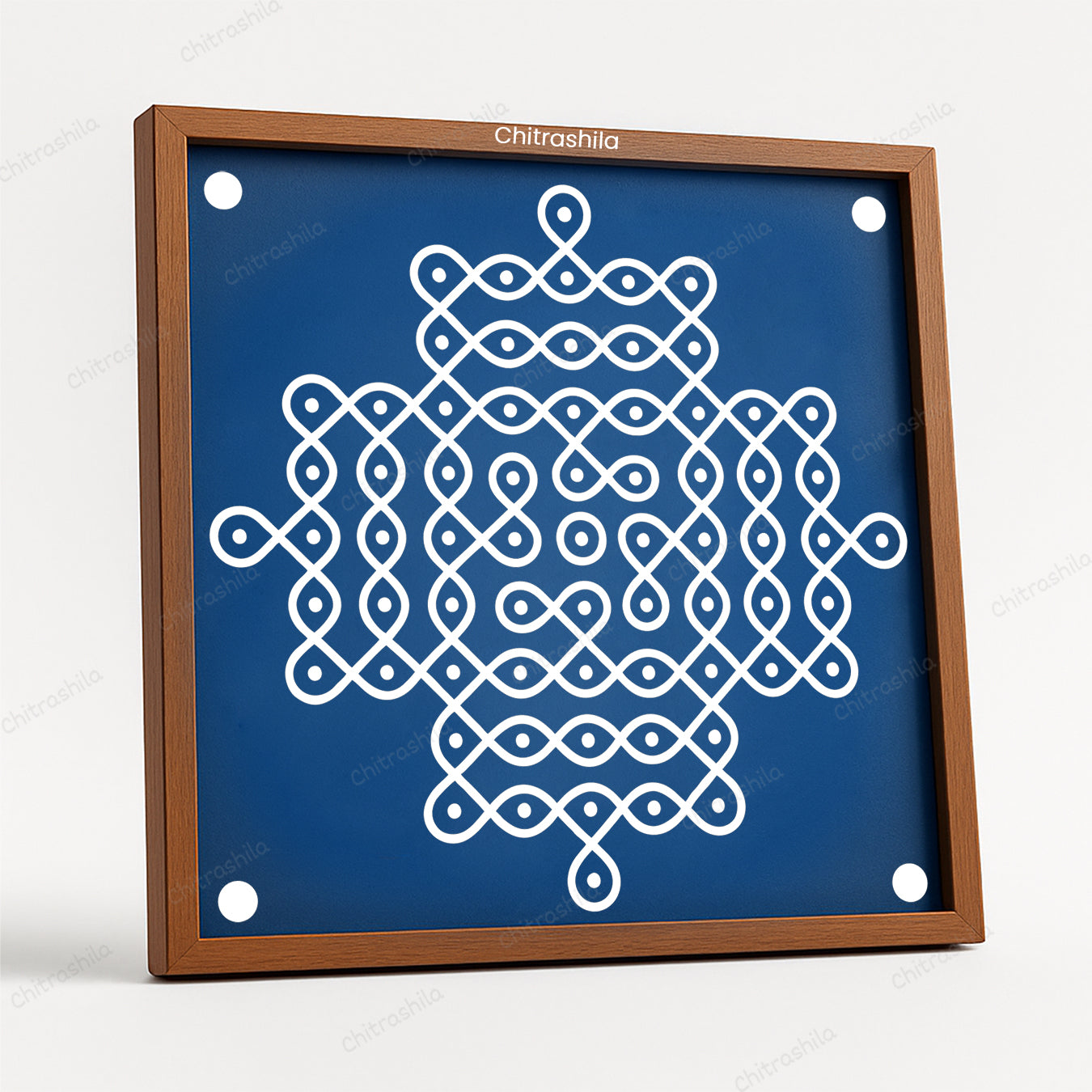 Kolam Dot Wooden Rangoli Stencil 10x10 Inches (WS-66)