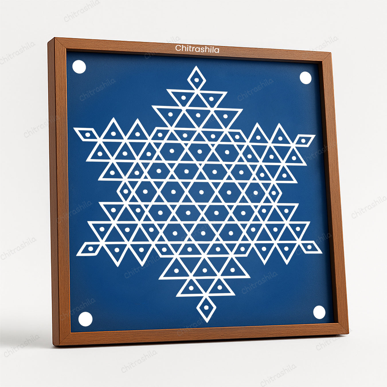 Kolam Dot Wooden Rangoli Stencil 10x10 Inches (WS-64)
