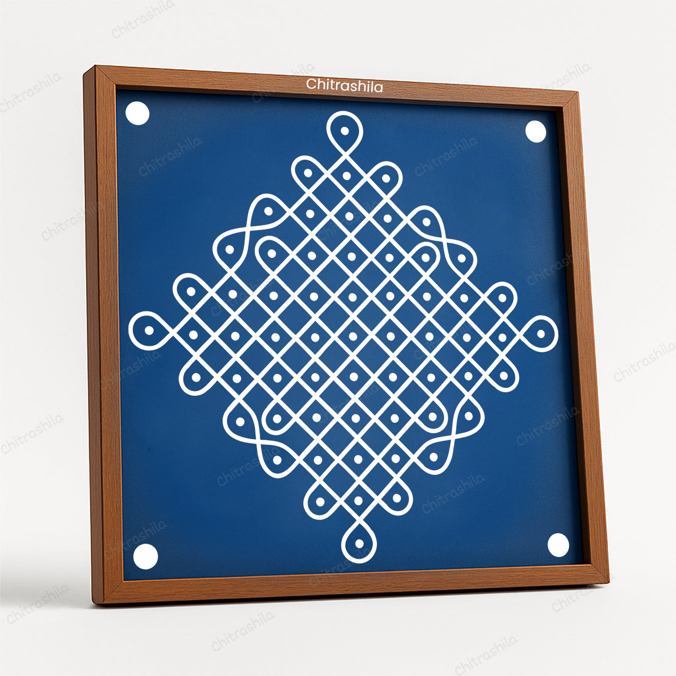Kolam Dot Wooden Rangoli Stencil 10x10 Inches (WS-74)