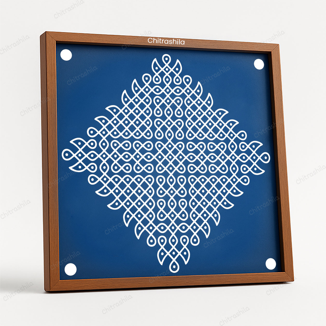Kolam Dot Wooden Rangoli Stencil 10x10 Inches (WS-73)