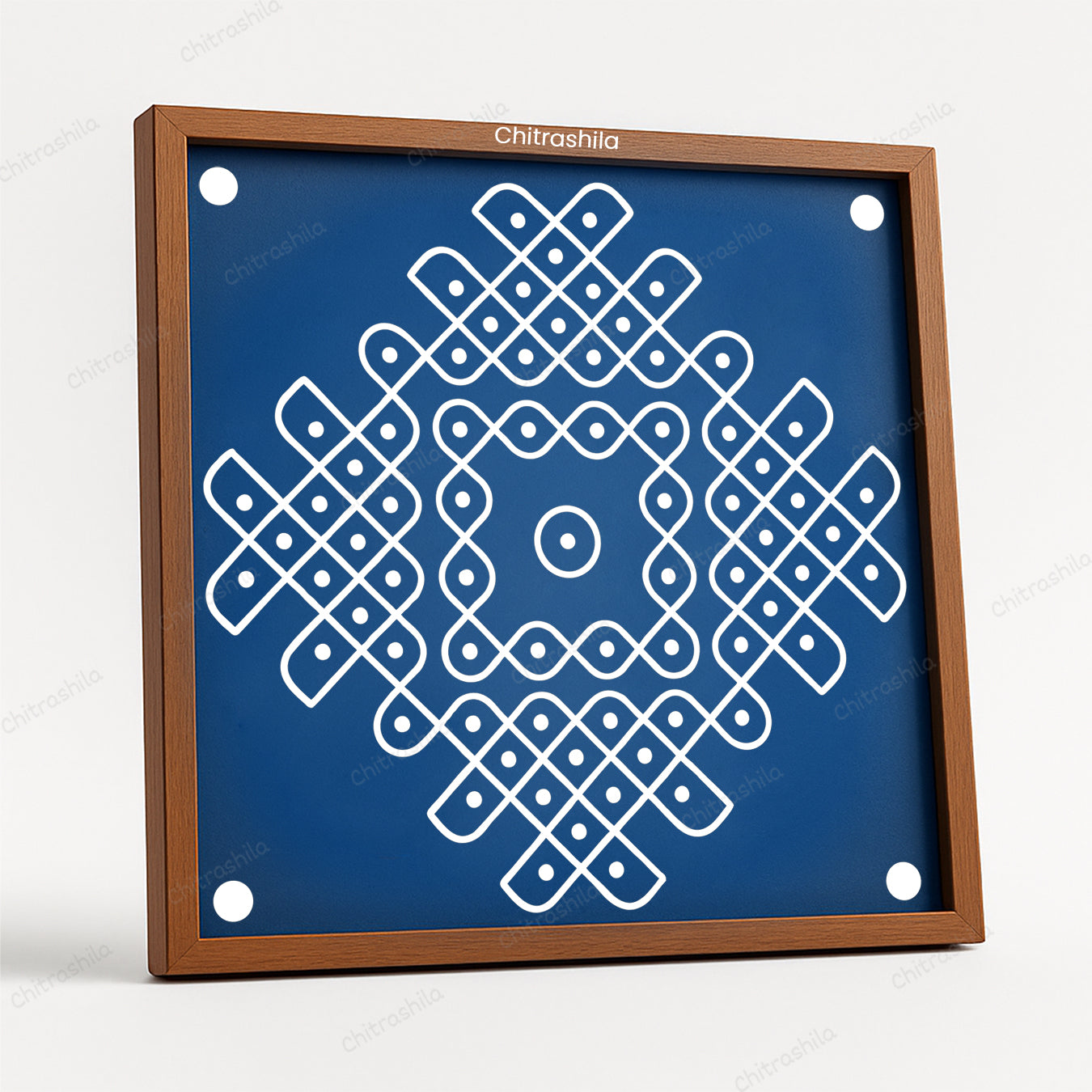 Kolam Dot Wooden Rangoli Stencil 10x10 Inches (WS-70)