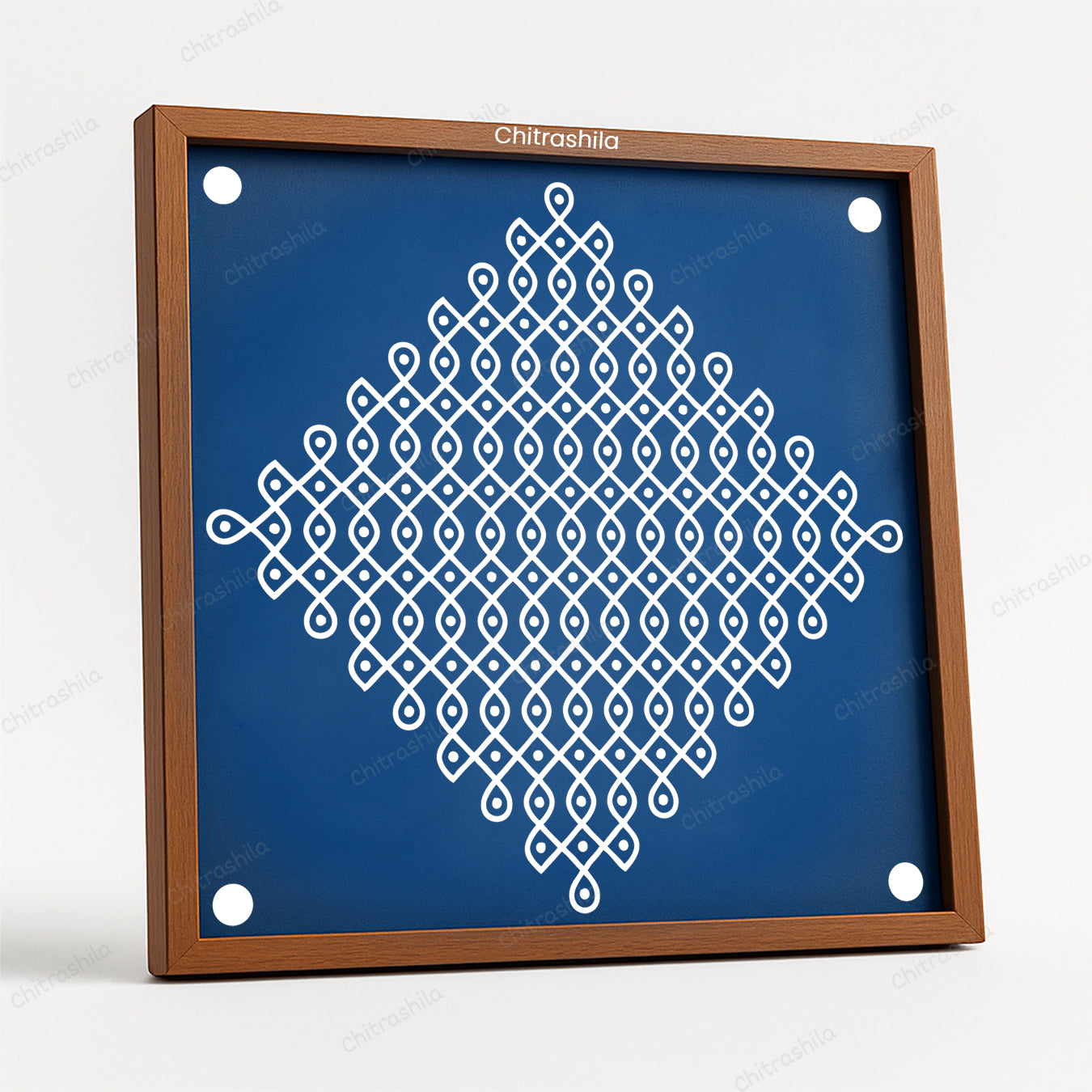 Kolam Dot Wooden Rangoli Stencil 10x10 Inches (WS-67)