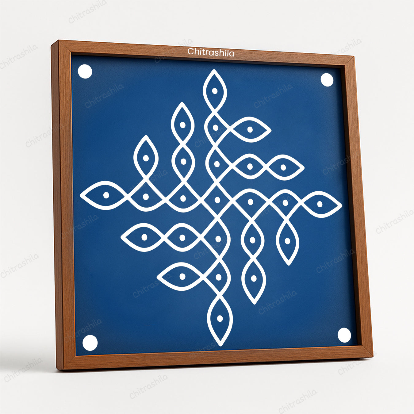 Kolam Dot Wooden Rangoli Stencil 10x10 Inches (WS-75)