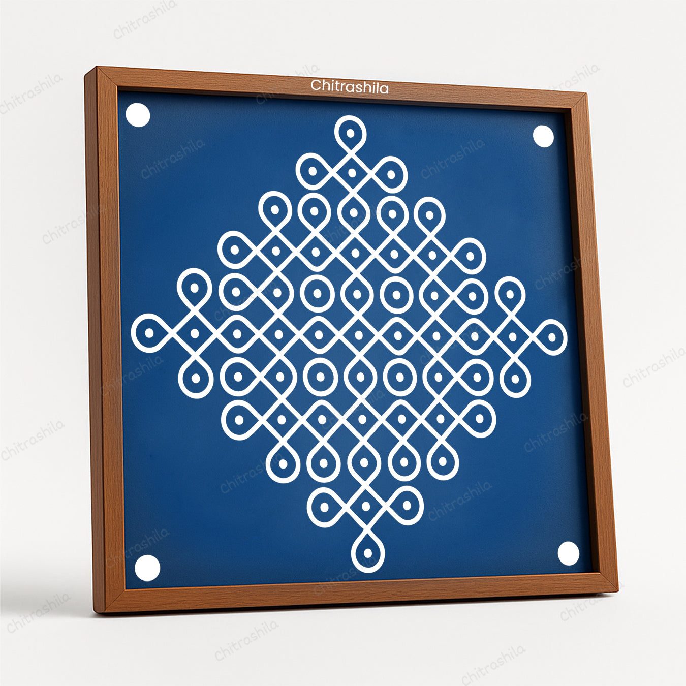 Kolam Dot Wooden Rangoli Stencil 10x10 Inches (WS-62)