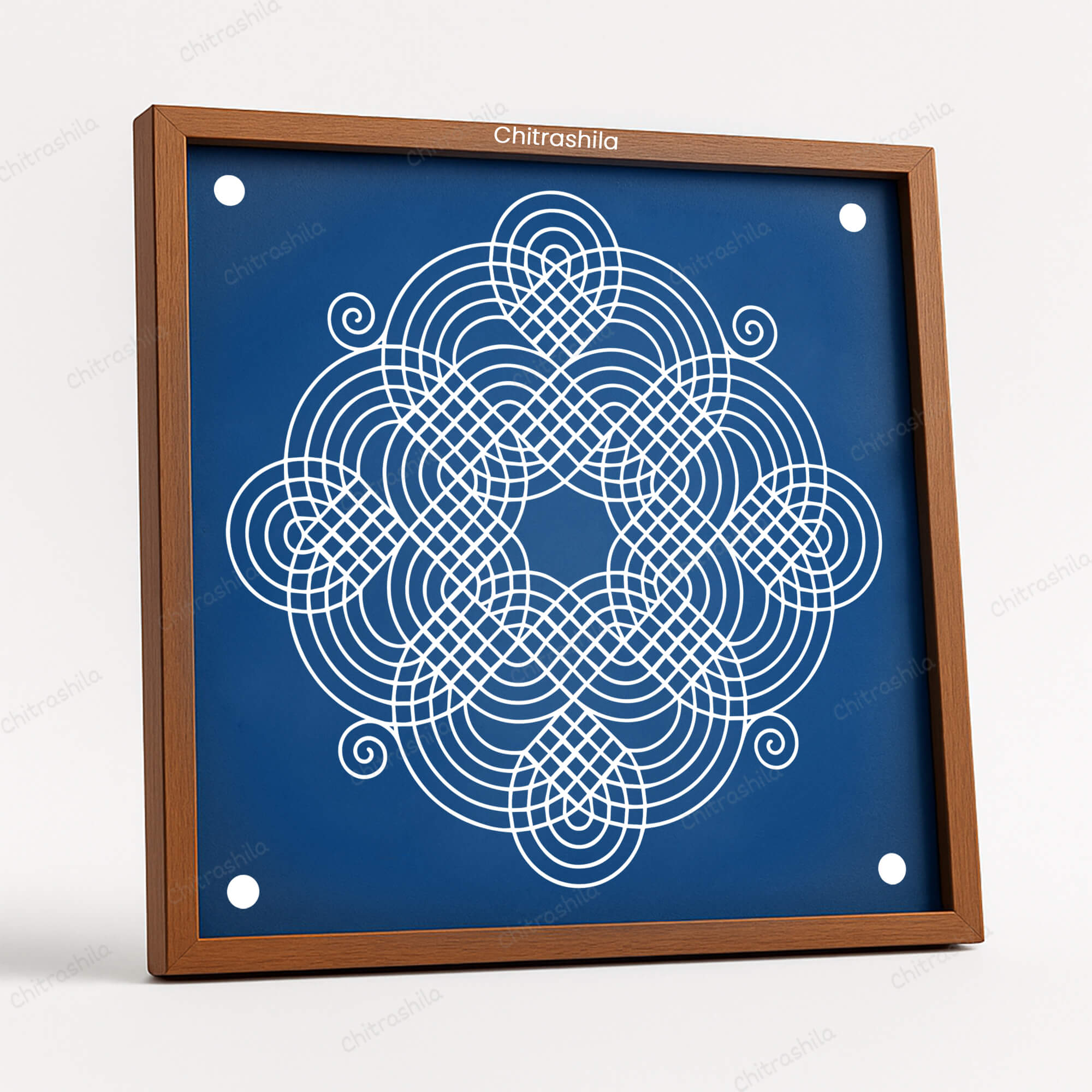 CHITRASHILA® Padi Kolam Spiral Rangoli Stencil 10x10 Inches (WS‑32)
