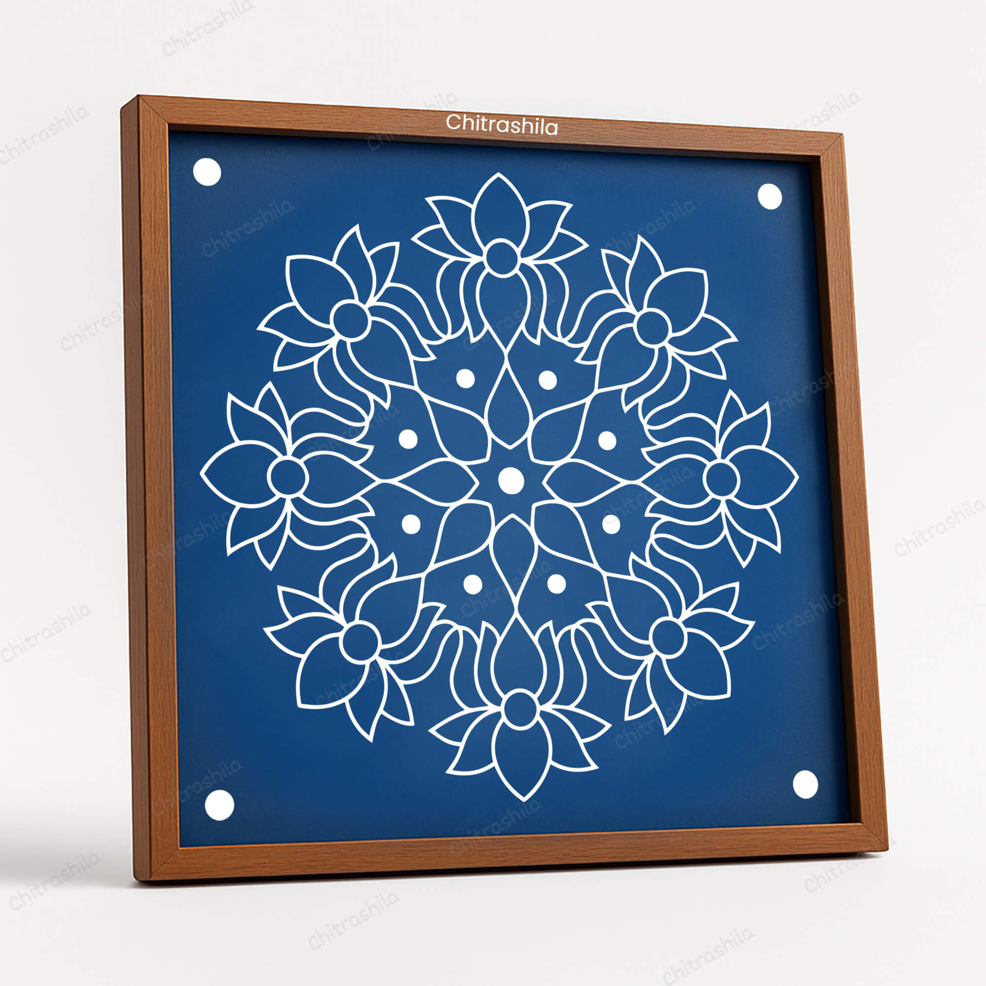 CHITRASHILA® Inward Lotus Pattern Rangoli Stencil 10x10 Inches (WS‑26)