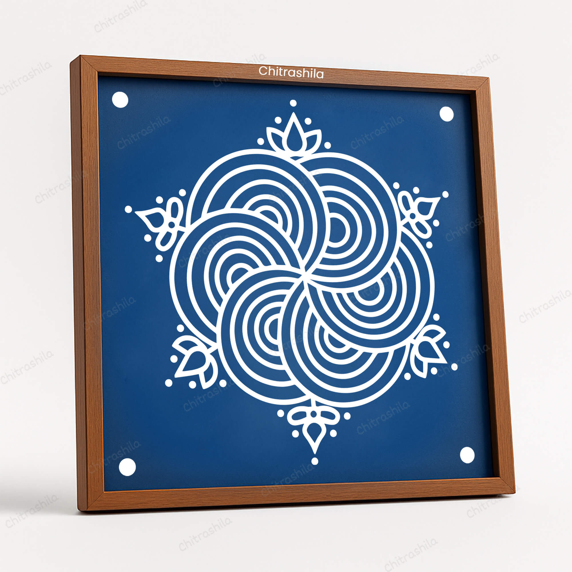 CHITRASHILA® Semi-Circle Geometric Wooden Rangoli Stencil 10x10 Inches (WS‑37)