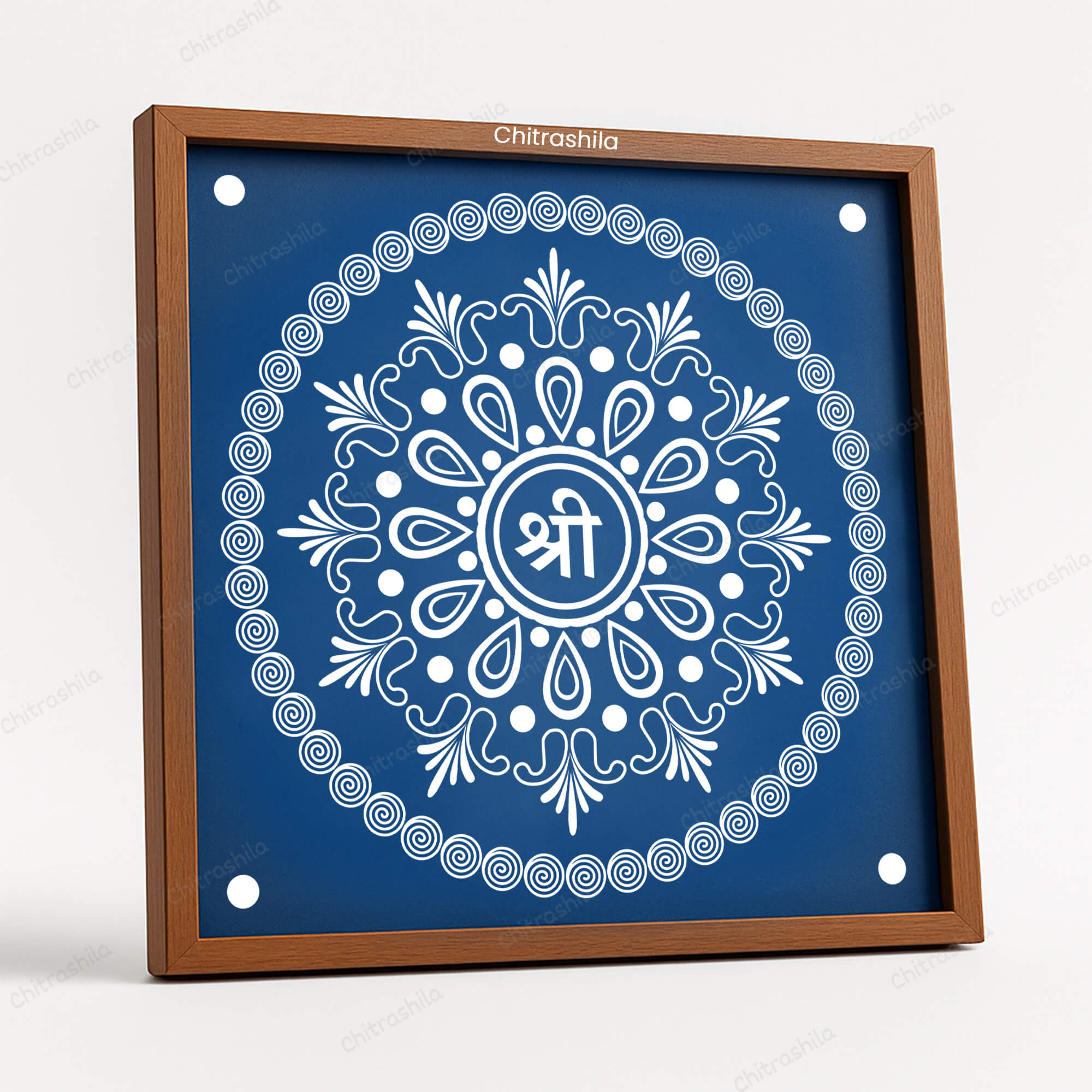 CHITRASHILA® Shree Mandala Wooden Rangoli Stencil 10X10 Inches (WS-01)