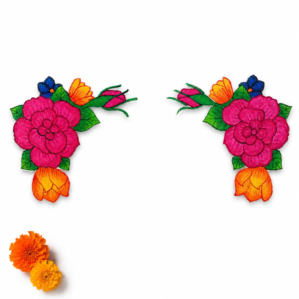 Corner Flower Design OHP Rangoli Sheet - Pack of 2