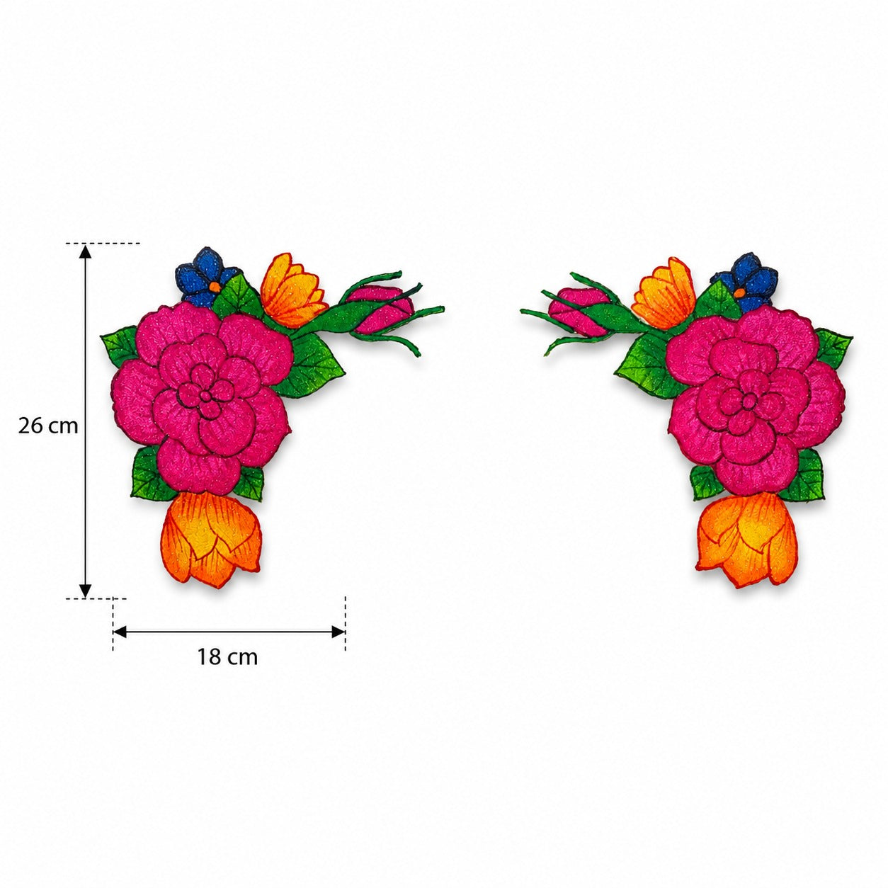 Corner Flower Design OHP Rangoli Sheet - Pack of 2