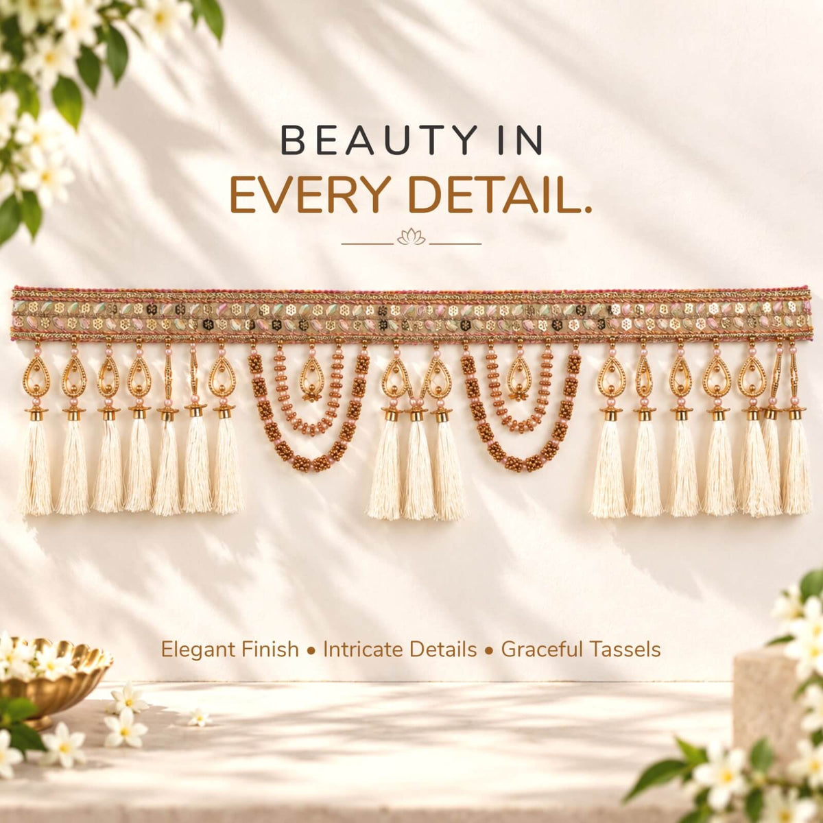 Elegant artisan toran — classic festive door decor