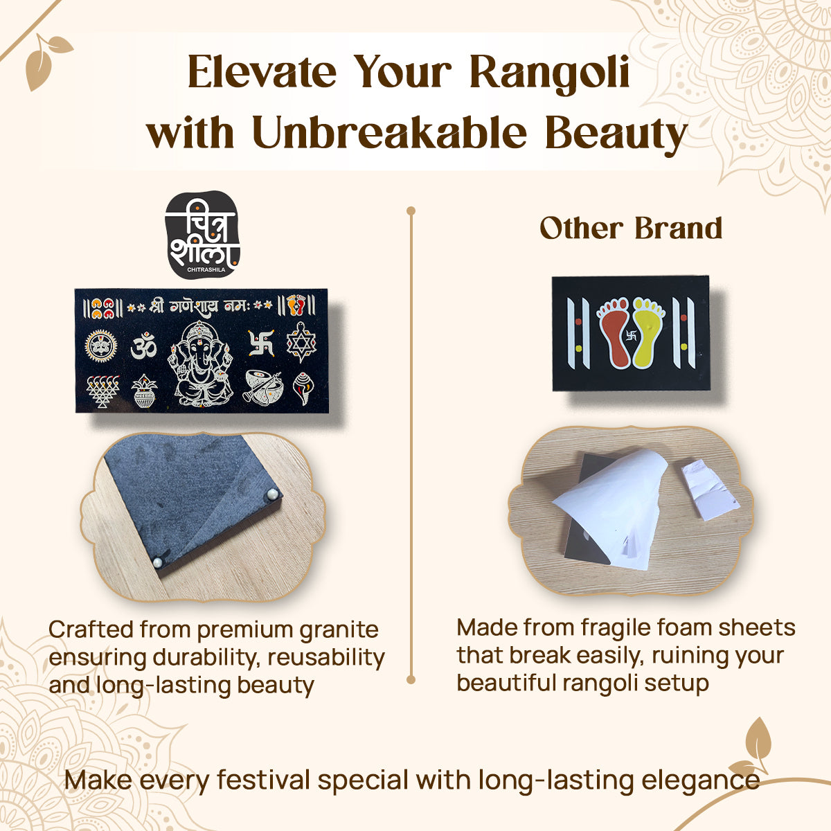 Chitrashila Shri Ganesh Chaitrangan Rangoli – 12*6 inch