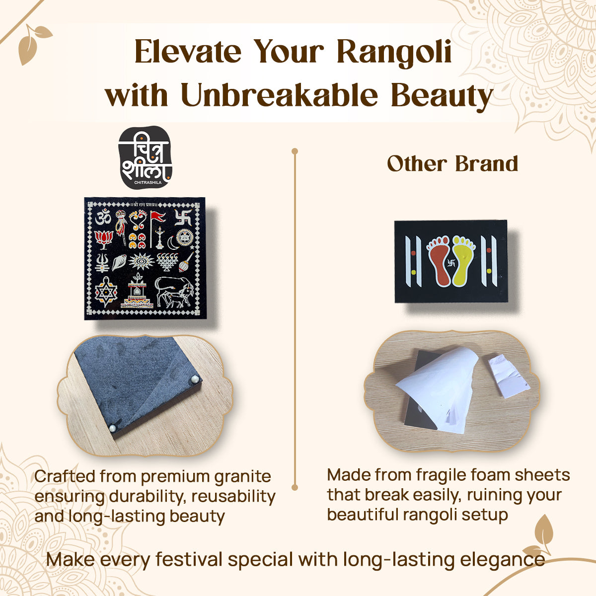 Chitrashila Sampurna Chaitrangan Rangoli Granite Printed (12*12 inch)