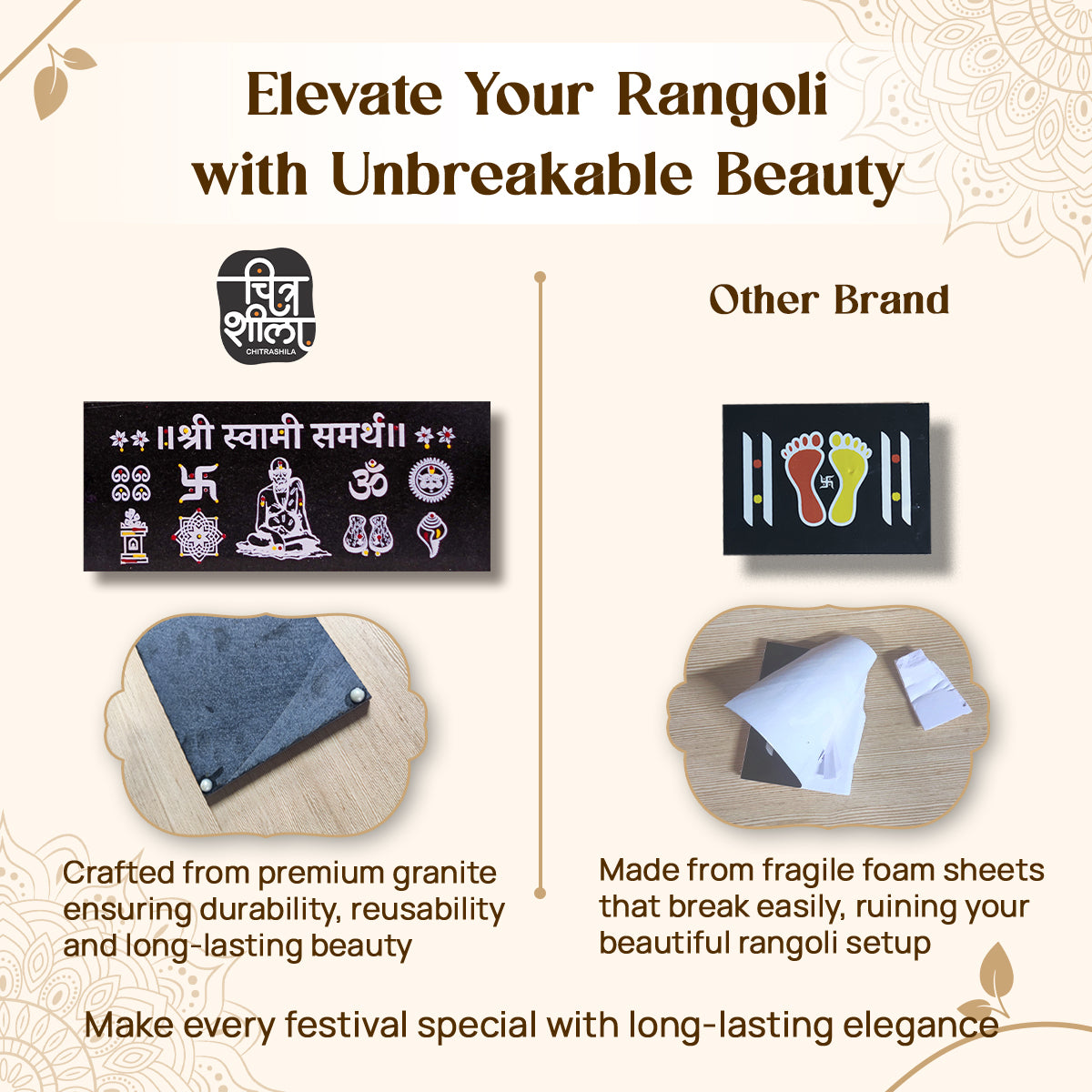 Chitrashila Shree Swami Samarth Granite Printed Rangoli (9*4 inch)