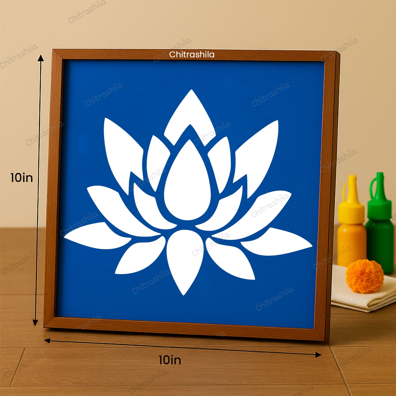Simple Lotus Flower Rangoli Stencil - Easy Kamal Design (WS-89)