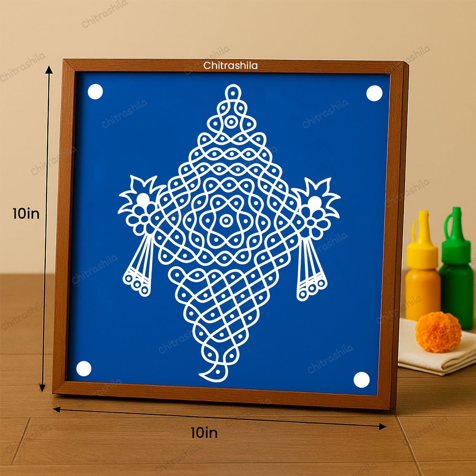 Divine Shankh Kolam Rangoli Stencil - Auspicious Design (WS-96)