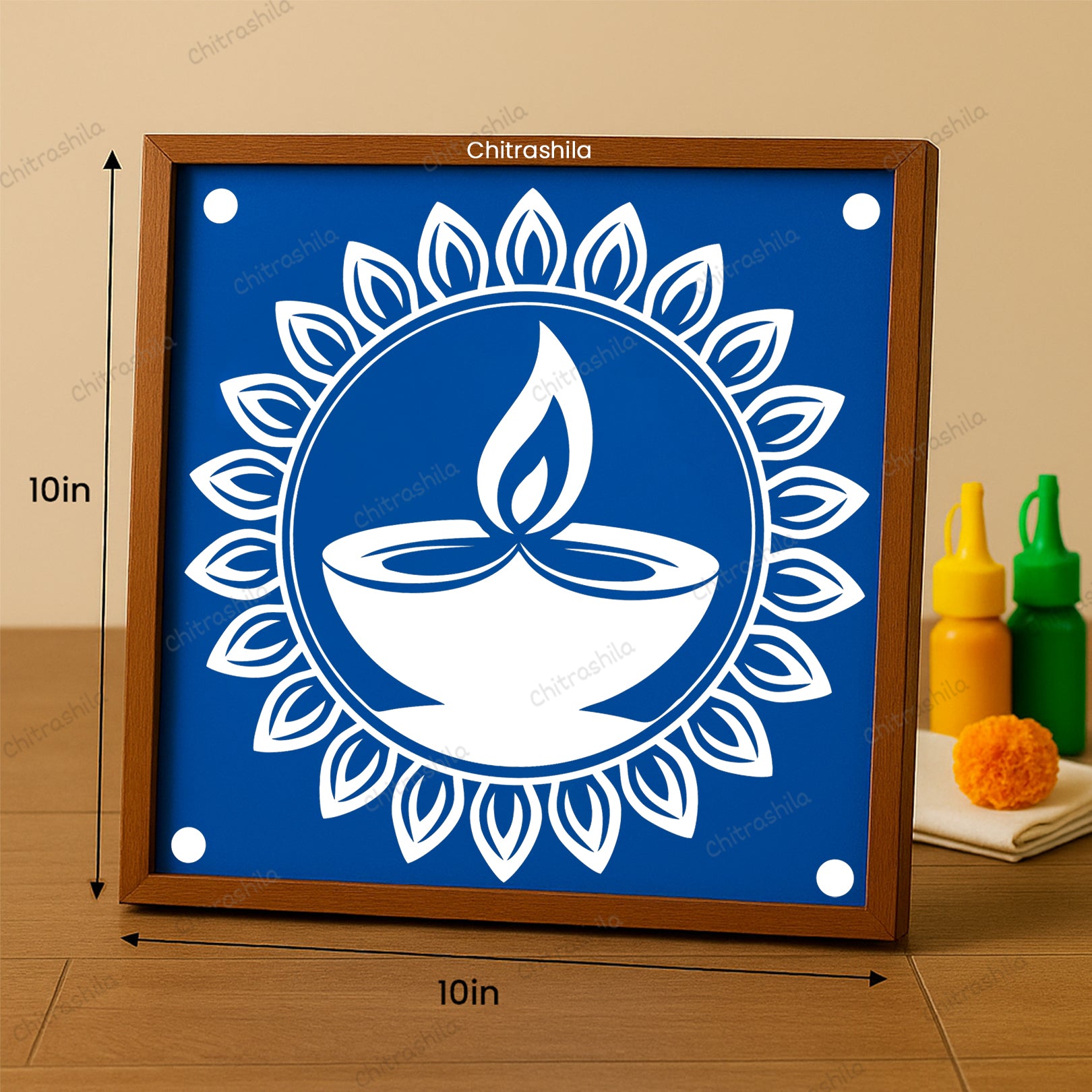 Diwali Diya Rangoli Stencil - Festival Design (WS-93)