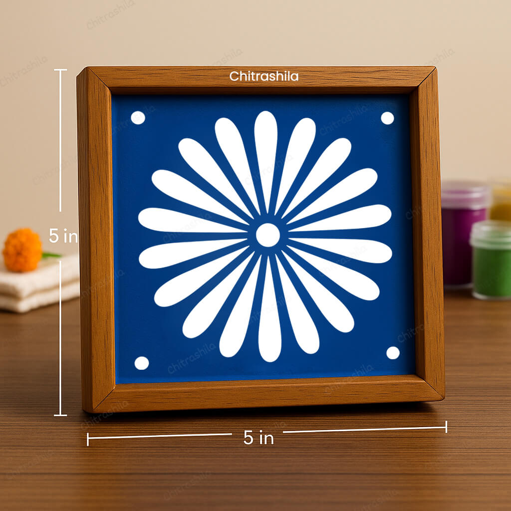 CHITRASHILA® Circular Flower Rangoli Stencil – 5x5 Inches (WA-38)