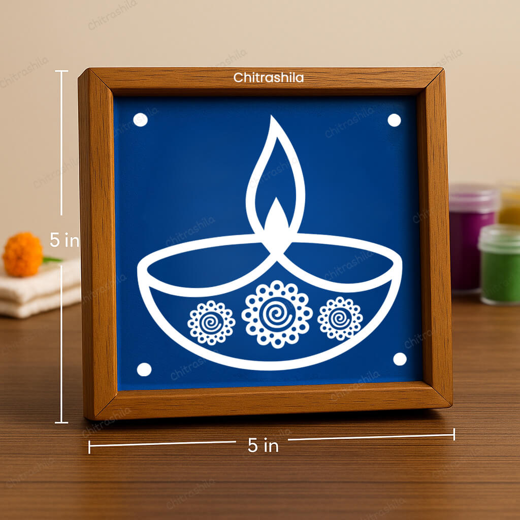 CHITRASHILA® Spiral Floral Diya Rangoli Stencil 5x5 Inches (WA-23)