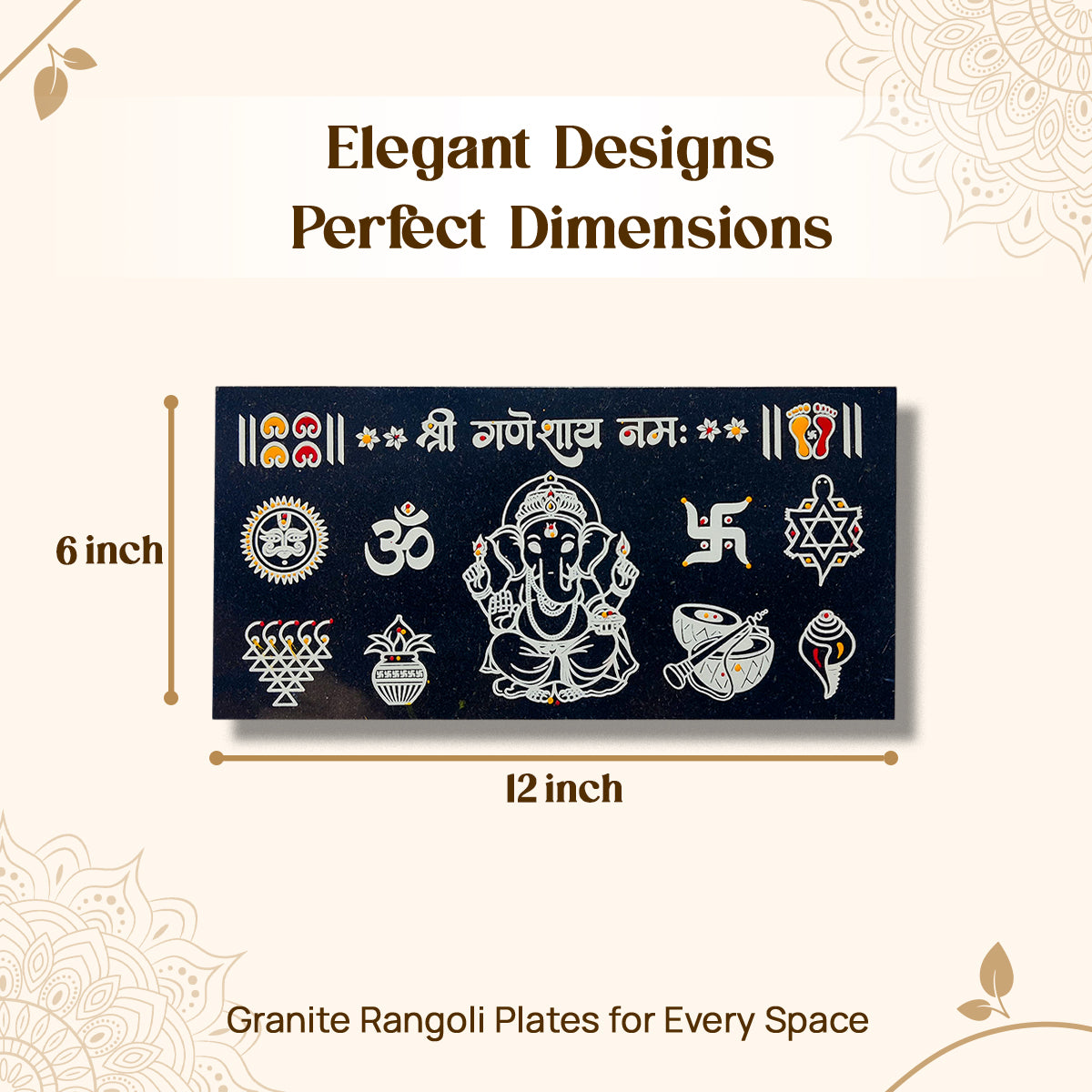 Chitrashila Shri Ganesh Chaitrangan Rangoli – 12*6 inch