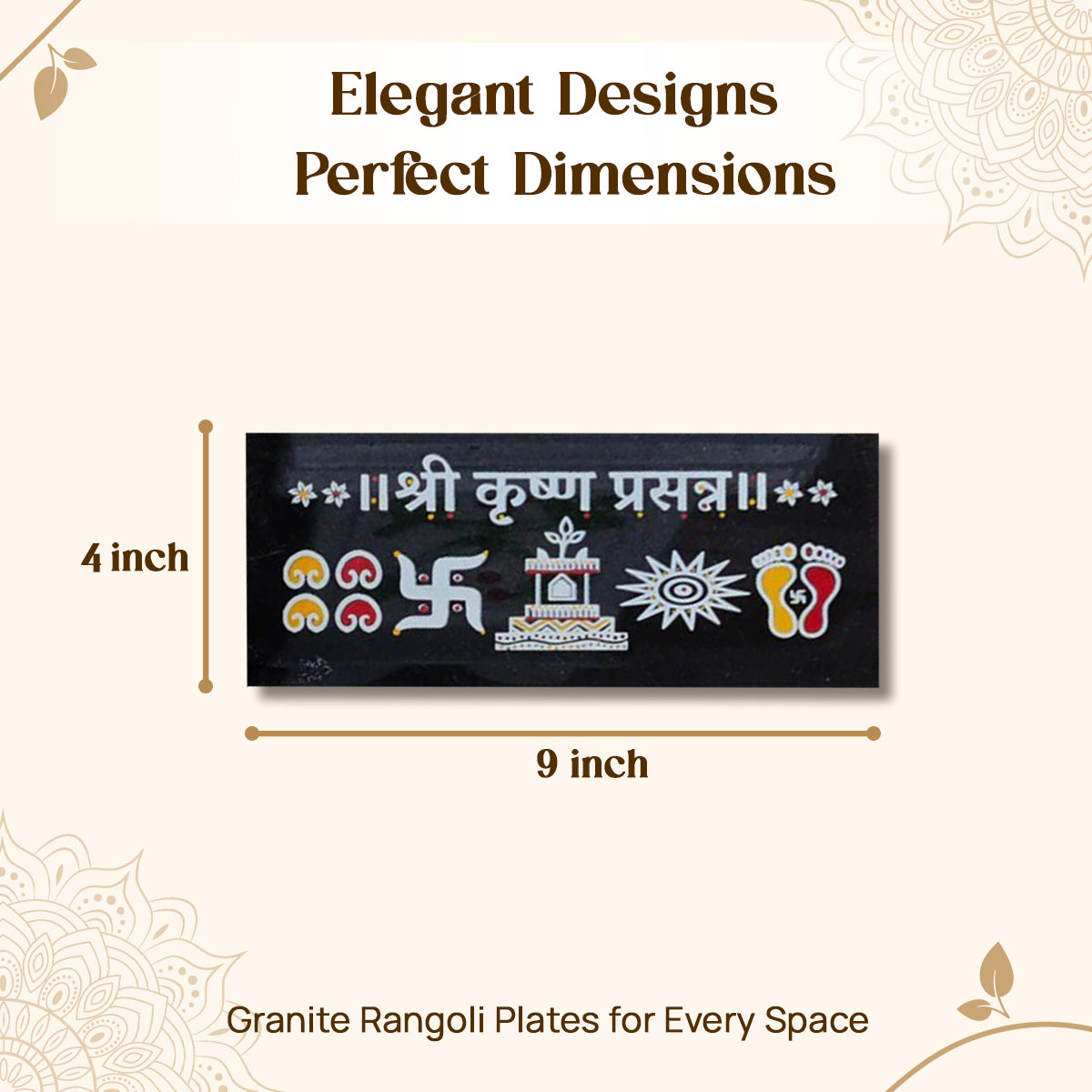 CHITRASHILA® Shree Krishna Prasanna Granite Printed Rangoli (9*4 inch)