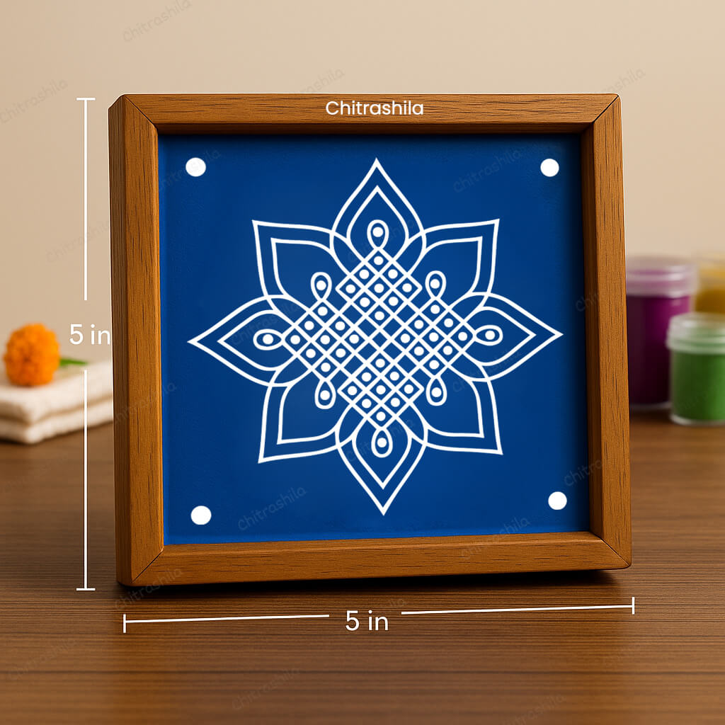 CHITRASHILA® Kolam Flower Heritage Rangoli Stencil – 5x5 Inches (WA-31)