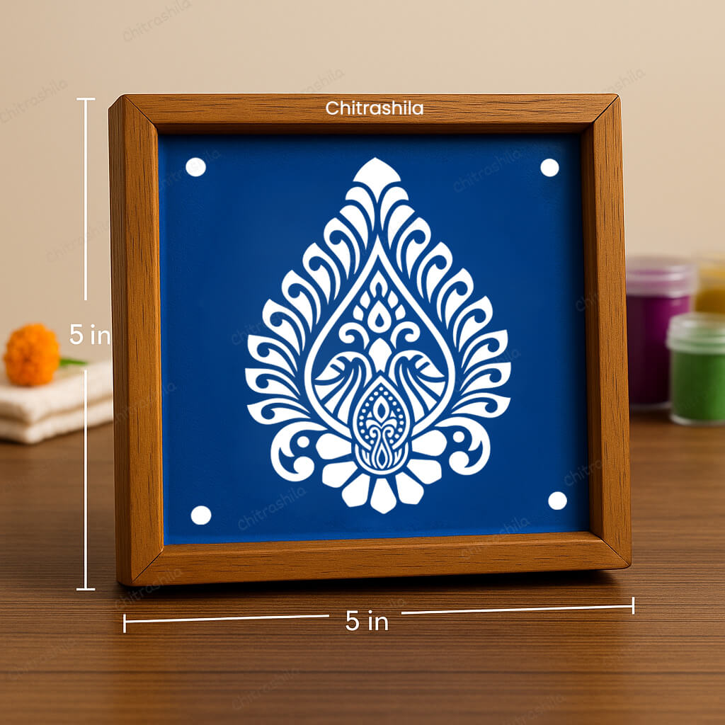 CHITRASHILA® Contemporary Pattern Design 2 Rangoli Stencil – 5x5 Inches (WA‑36)