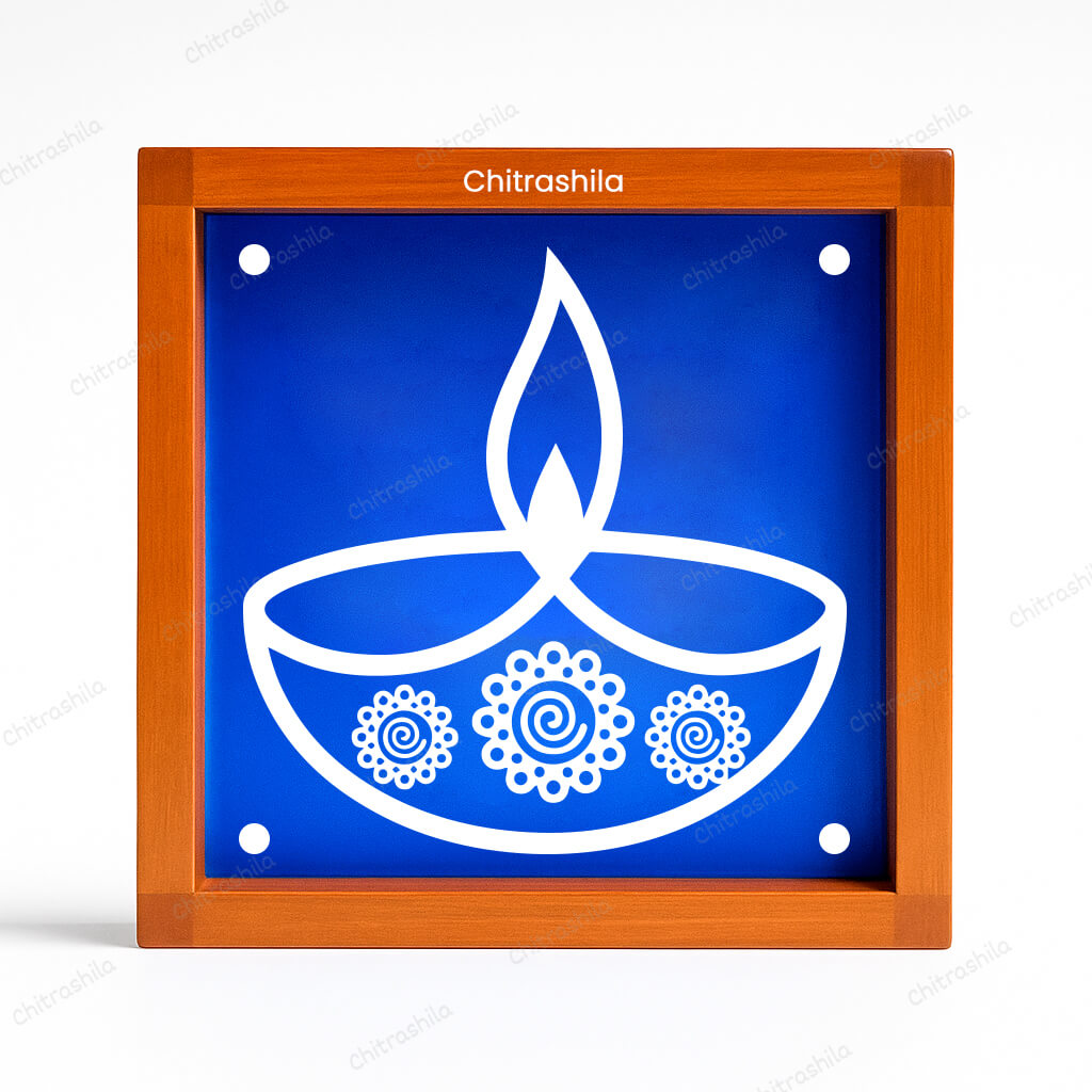 CHITRASHILA® Spiral Floral Diya Rangoli Stencil 5x5 Inches (WA-23)
