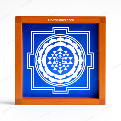 CHITRASHILA® Shree Yantra Wooden Rangoli Stencil 5x5 Inches (WA-07)