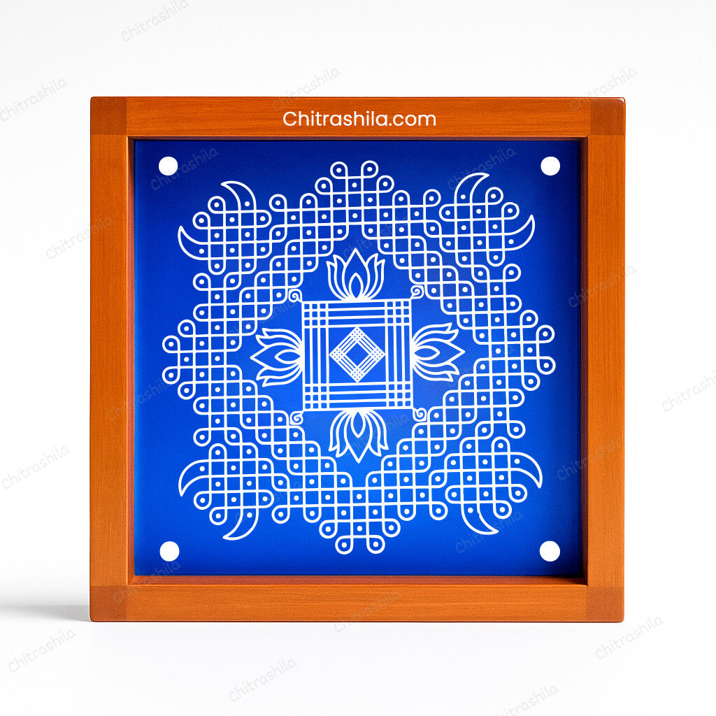 CHITRASHILA® Kambi Kolam Wooden Rangoli Stencils 10X10 inches - S06