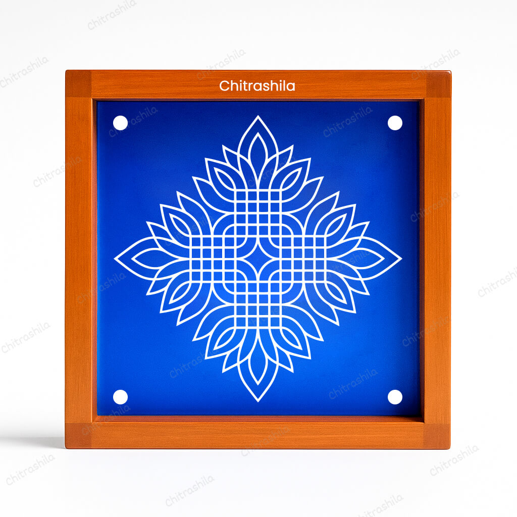 CHITRASHILA® Miniature Lotus Pattern Rangoli Stencil – 5x5 Inches (WA-43)