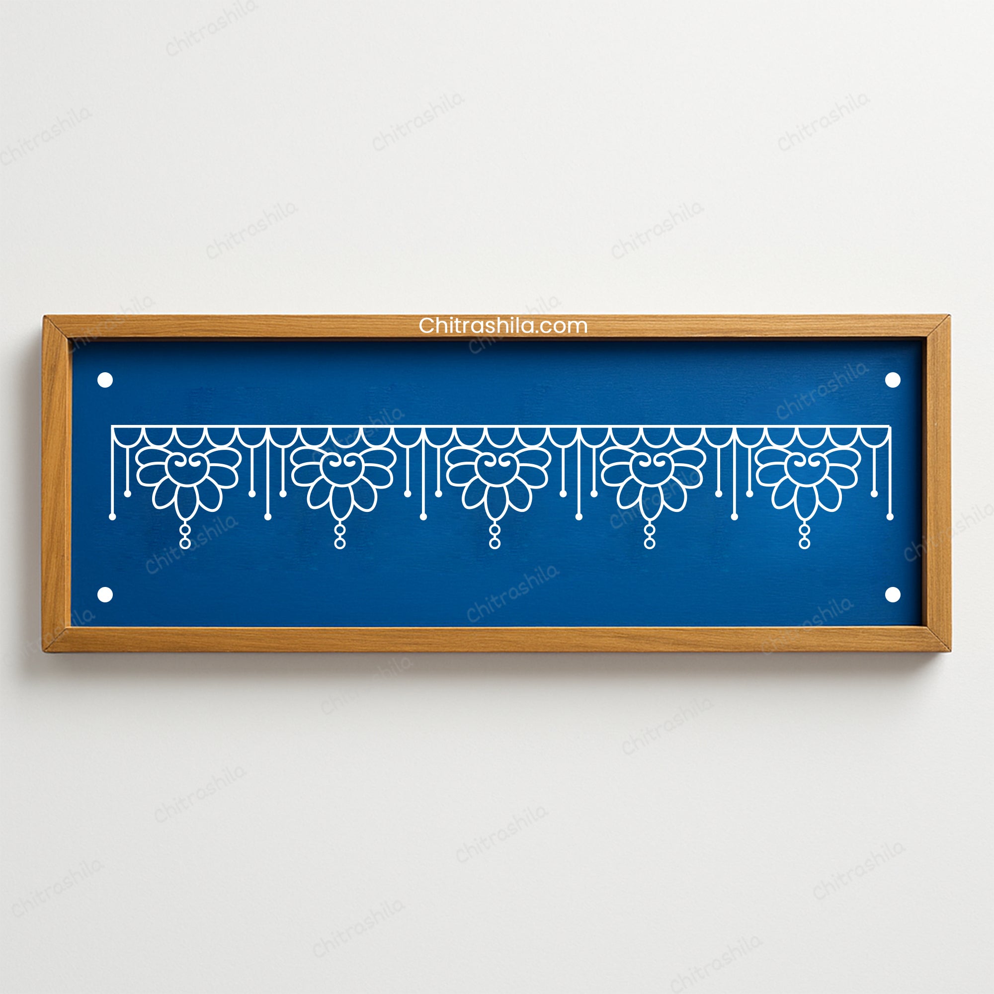 CHITRASHILA® Bandhanwar Floral Strip Border Wooden Rangoli Stencil 17x5 inches (WB-25)