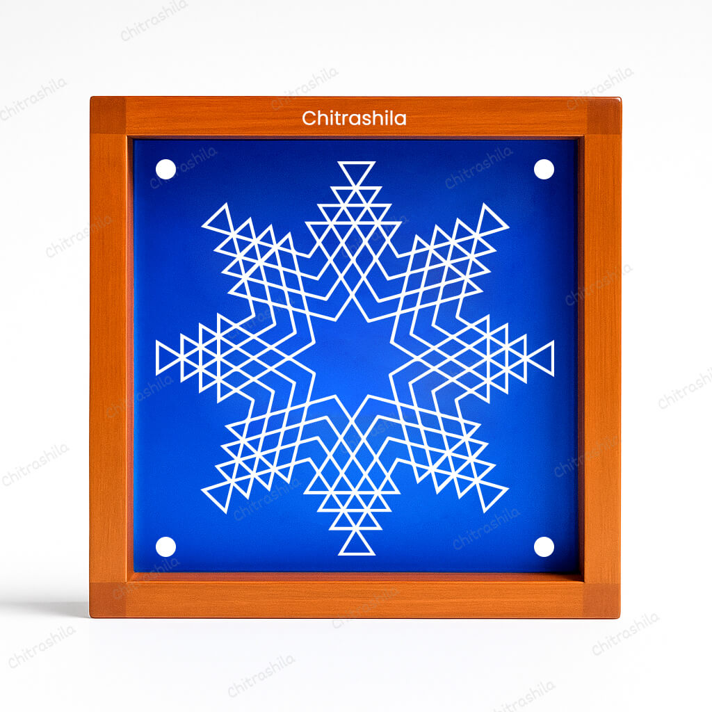 CHITRASHILA® Perfectly Symmetric Motif Rangoli Stencil – 5x5 Inches (WA-32)