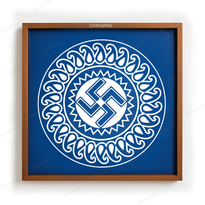 CHITRASHILA® Mangala Swastik Wooden Rangoli Stencil | Reusable Rangoli Stencil 10×10 Inch (WS-43)