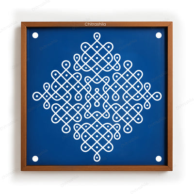 CHITRASHILA® Chatur Kolam Wooden Kolam Stencil | Reusable Rangoli Stencil 10×10 Inch (WS-59)