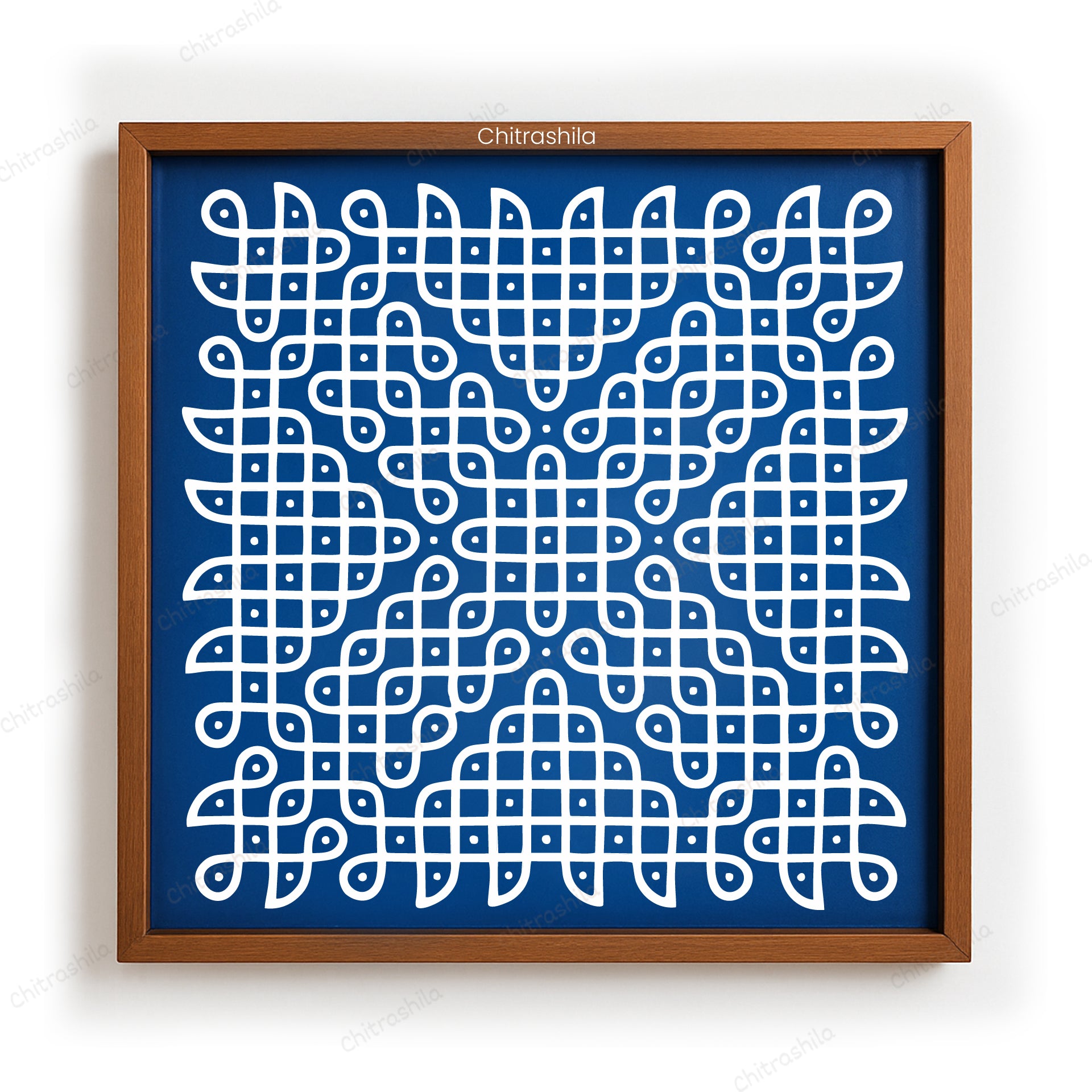 CHITRASHILA® Classic Kolam Wooden Rangoli Stencil | Reusable Rangoli Stencil 10×10 Inch (WS-58)