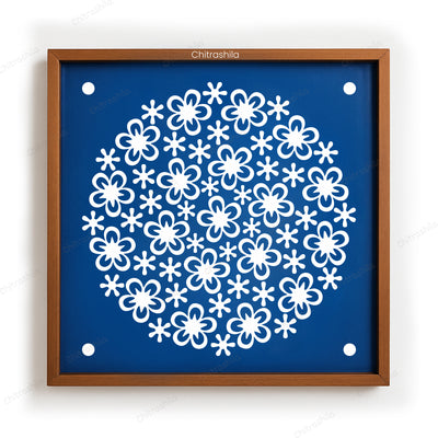 CHITRASHILA® Flower Bloom Wooden Stencil | Reusable Rangoli Stencil 10×10 Inch (WS-49)