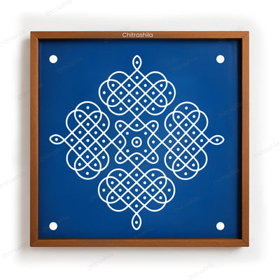 CHITRASHILA® Nitya Kolam Wooden Rangoli Stencil | Reusable Rangoli Stencil 10×10 Inch (WS-60)